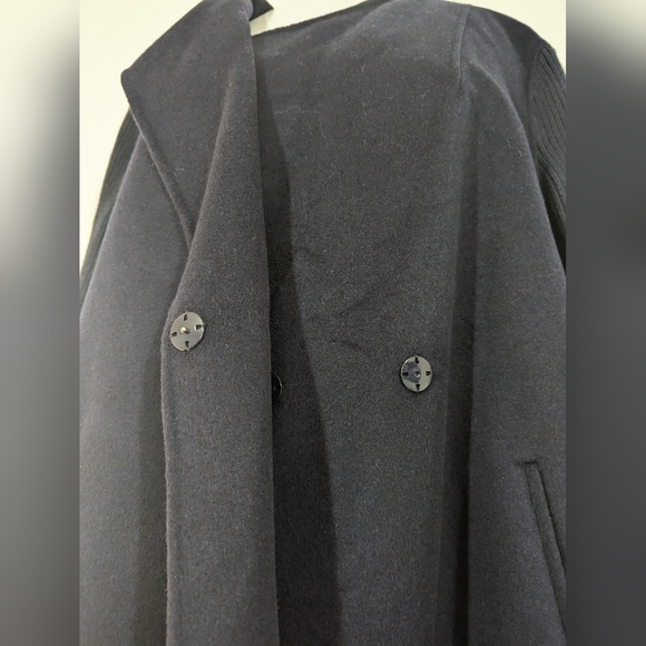 NWOT Kenneth Cole Navy Blue Blazer Long Sleeve Trench Coat s: L - Picture 5 of 7